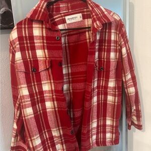 Abercrombie & Fitch Red and White Plaid Shirt